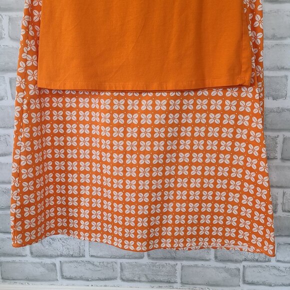 Downeast Orange Tropical Skirt Tshirt Set Medium Modest Resort Beach Medium - Picture 11 of 11